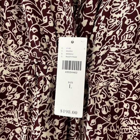 NWT Anthropologie / Nat by Natalie Martin Burgundy and Cream Maxi Dress - Picture 3 of 10